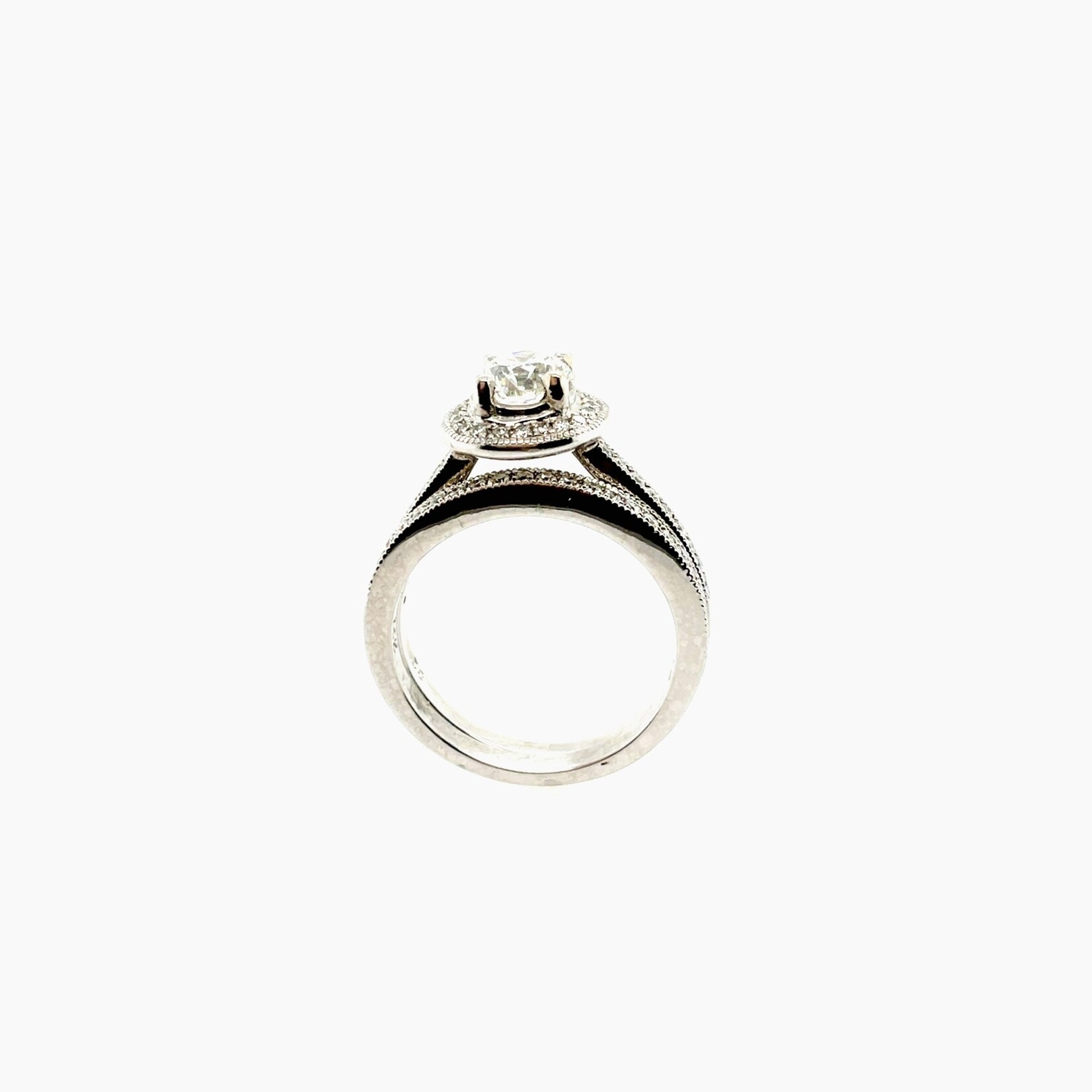 14K Halo Diamond Ring Set Size 6