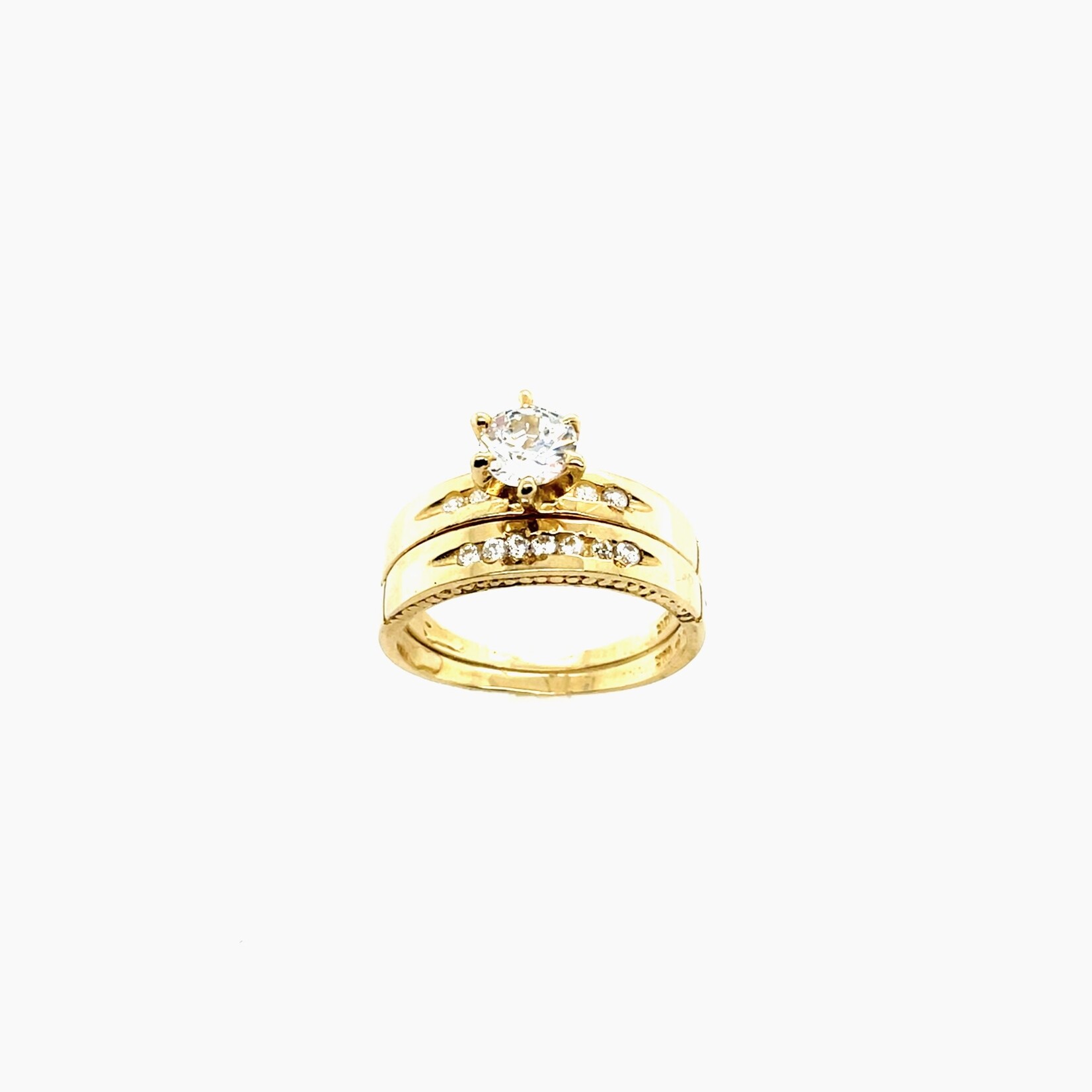 10 Kt Ladies Yellow Gold Wedding 3 Ring Set Size 6,10.5