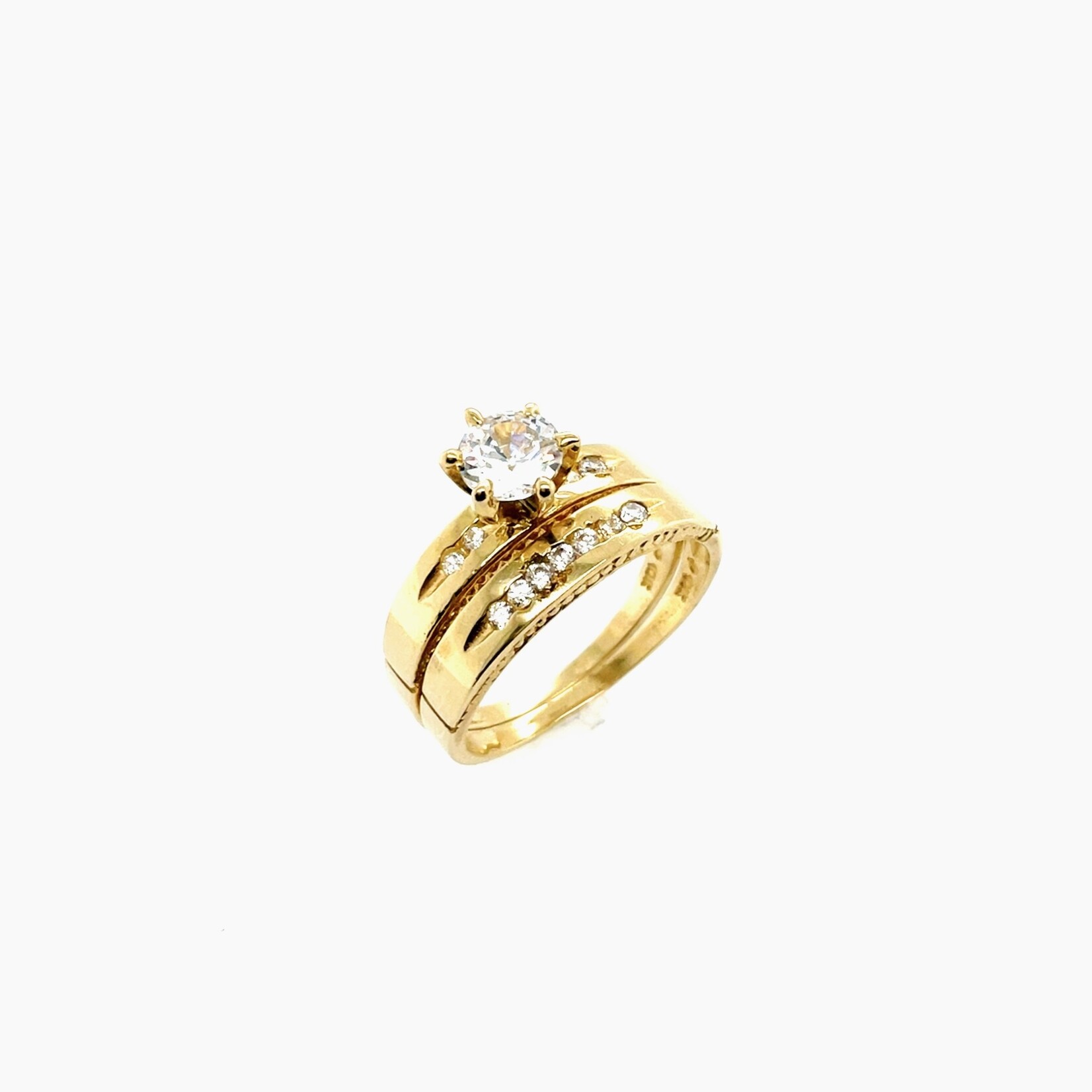 10 Kt Ladies Yellow Gold Wedding 3 Ring Set Size 6,10.5