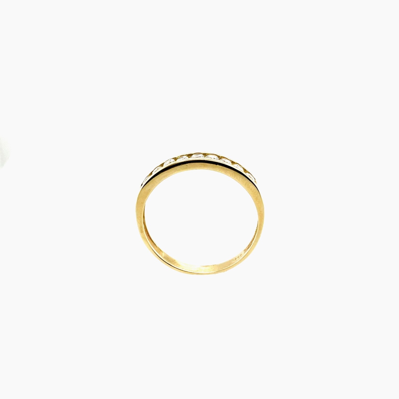 10K Yellow Gold Wedding Band CZ Size 10
