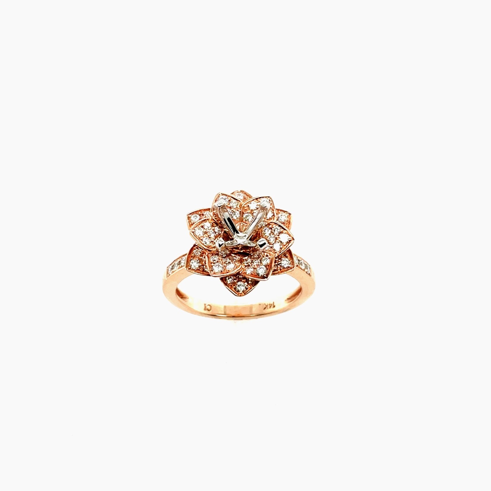 14K Rose Gold Bridal Mounting  Size 6