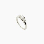 Millenia 14K White Gold Simple 3-Stone Ring Size 7.5