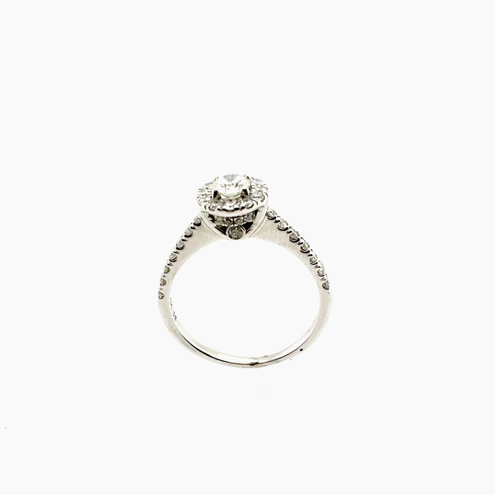 14K White Gold Halo Ring Size 7