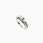 Millenia 14k White Gold 3-Stone Engagement Ring, Size 6.5