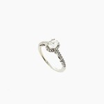 Millenia 14K Oval Halo Ring, Size 6