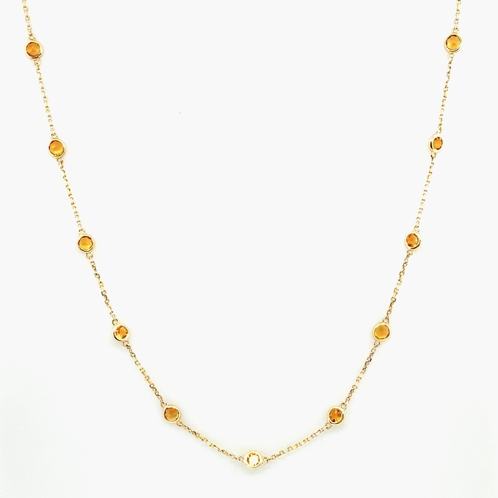 14K Yellow gold citrine necklace
