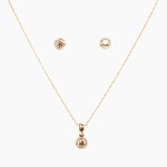 14 Kt Rose Gold Dia Necklace & Earring Set 1.40 Ctw