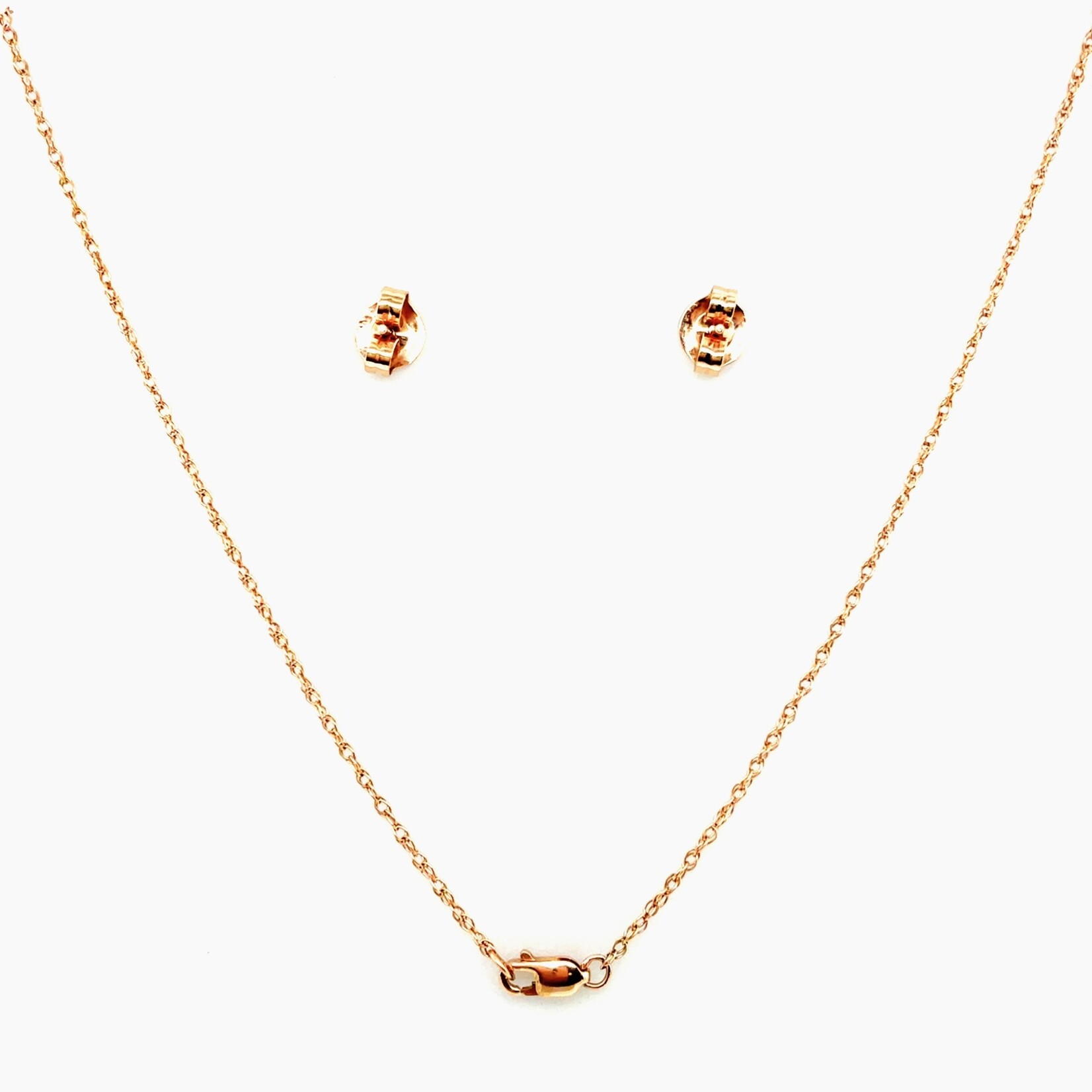 14 Kt Rose Gold Dia Necklace & Earring Set 1.40 Ctw