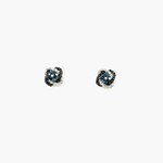 Silver Black Diamond Stud Earrings .50 Ctw