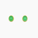 14 KT YG  Ladies Chrysoprase 8 x 10 mm Earrings