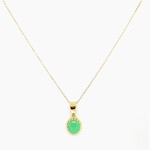 14 KT YG Ladies Chrysoprase 8x10 mm Pendant /Chain