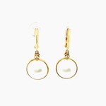 14 Kt Yellow Mabe Pearl VS D Earrings