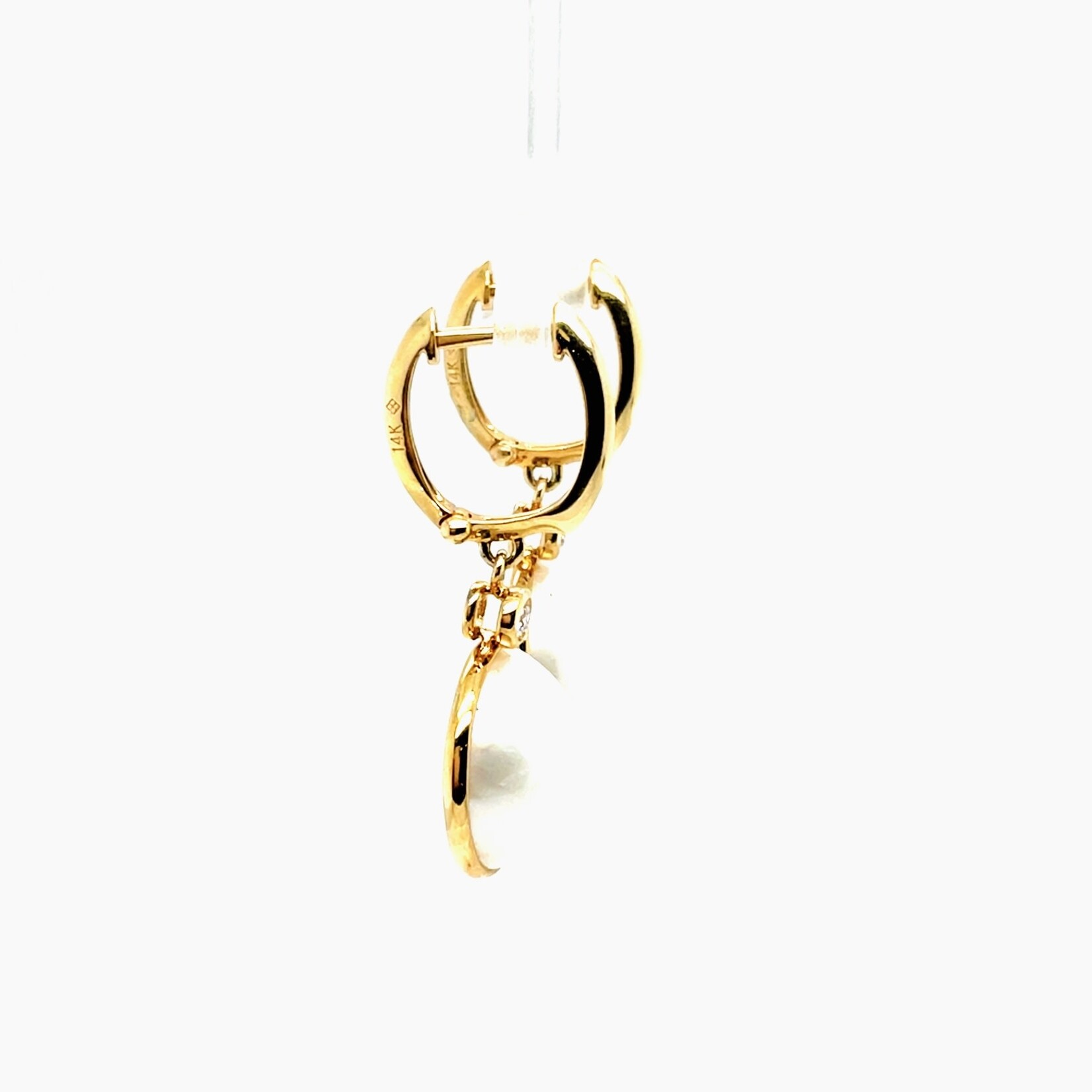 14 Kt Yellow Mabe Pearl VS D Earrings