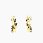 David Yurman .925/18Kt Hoop Crossover Earrings