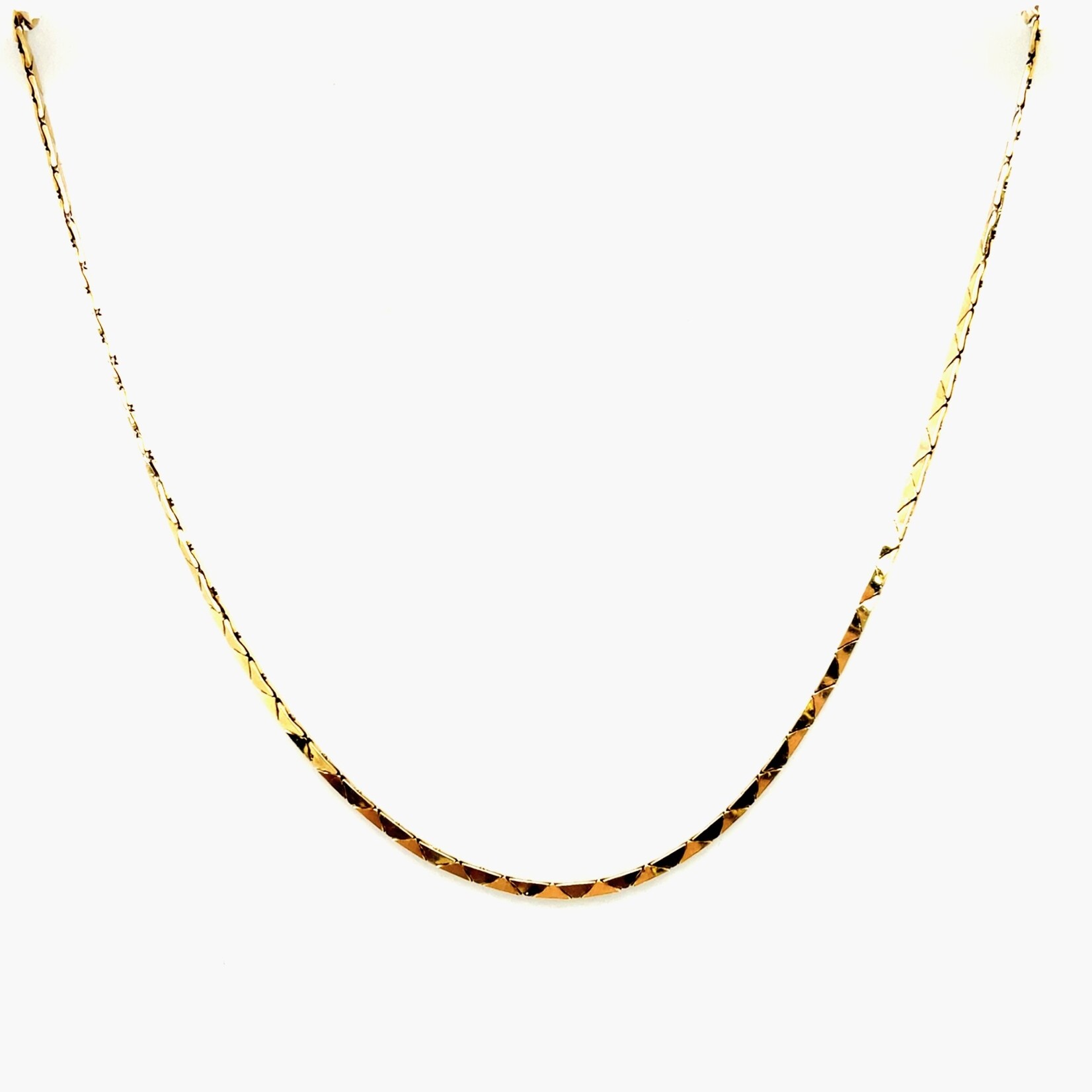 14 KT YG V Shape Diamond Cut Ladies Chain