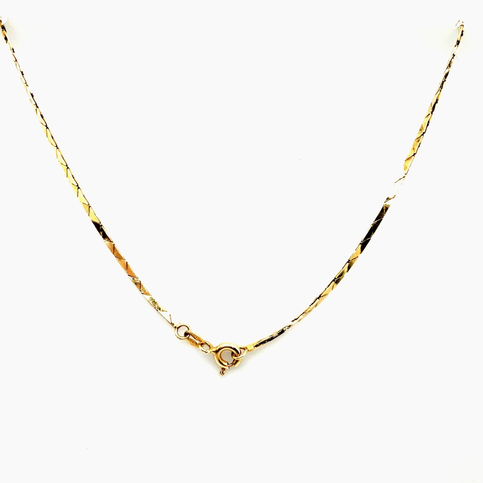 14 KT YG V Shape Diamond Cut Ladies Chain