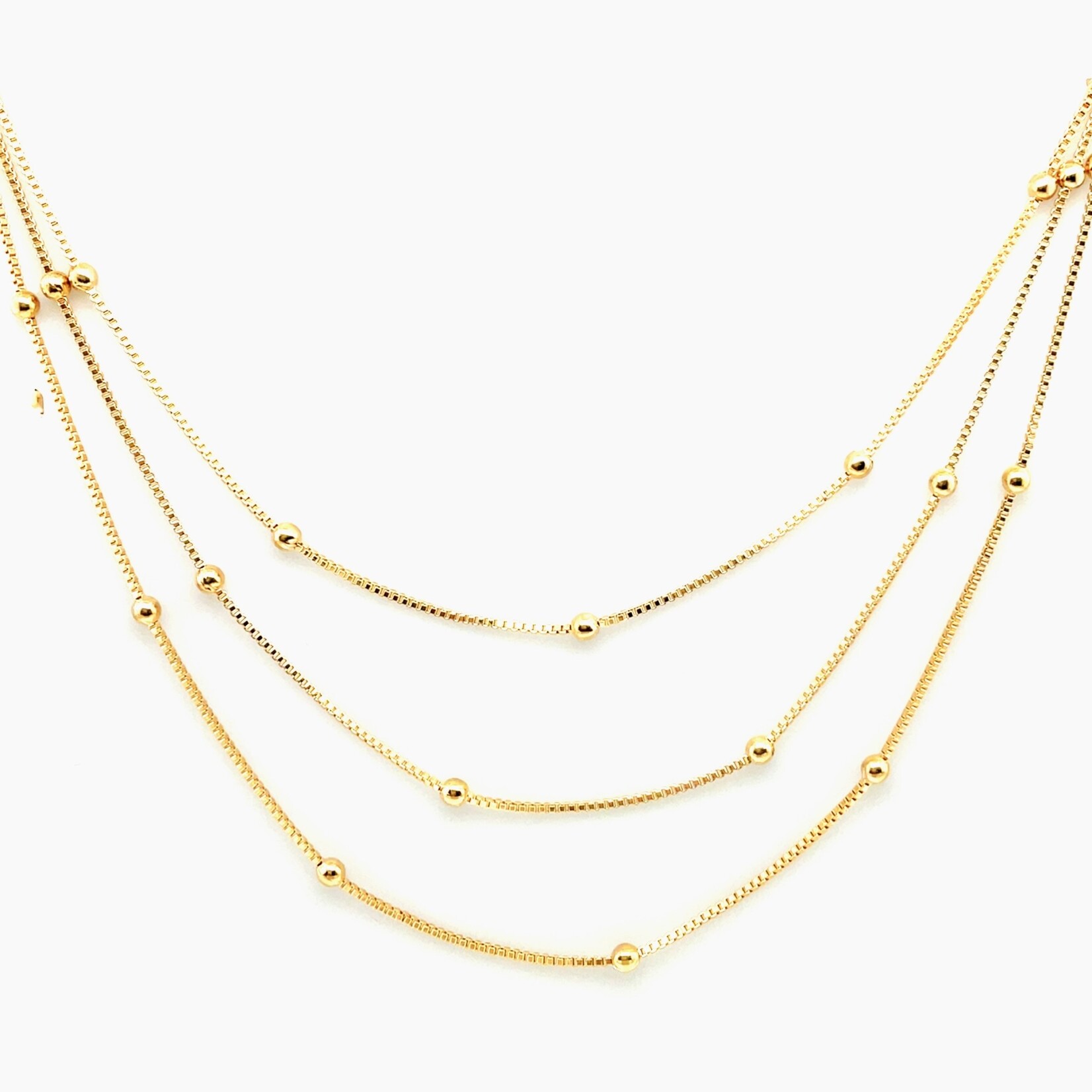 Gold Plated Triple Station Bead Chain