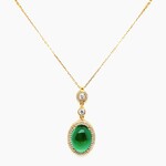 Gold Plated Silver Chain & Qtz Pendant Set