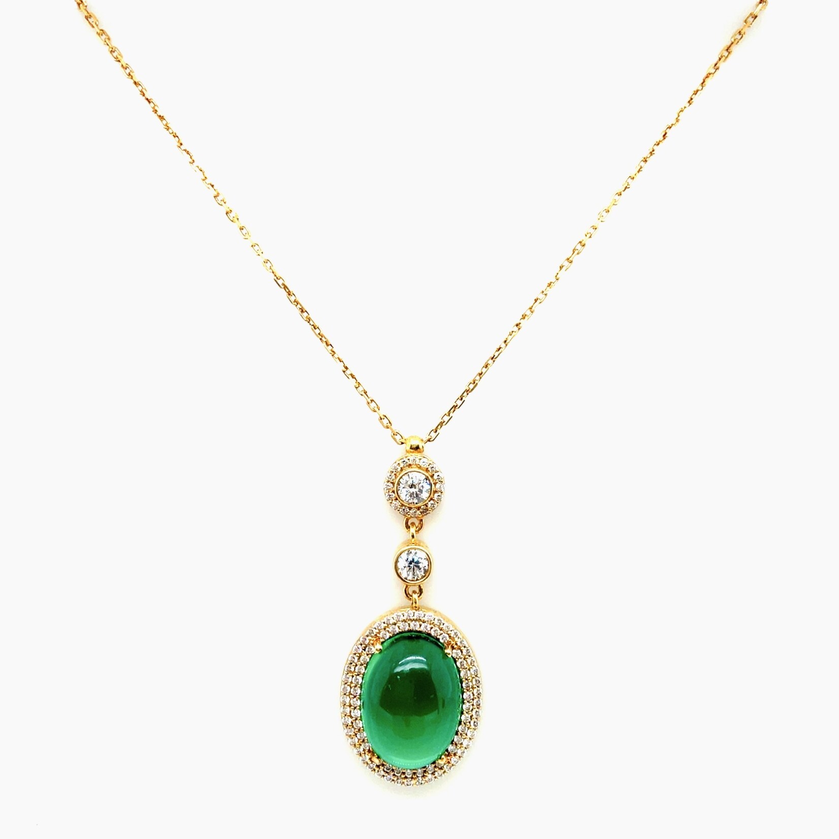Gold Plated Silver Chain & Qtz Pendant Set