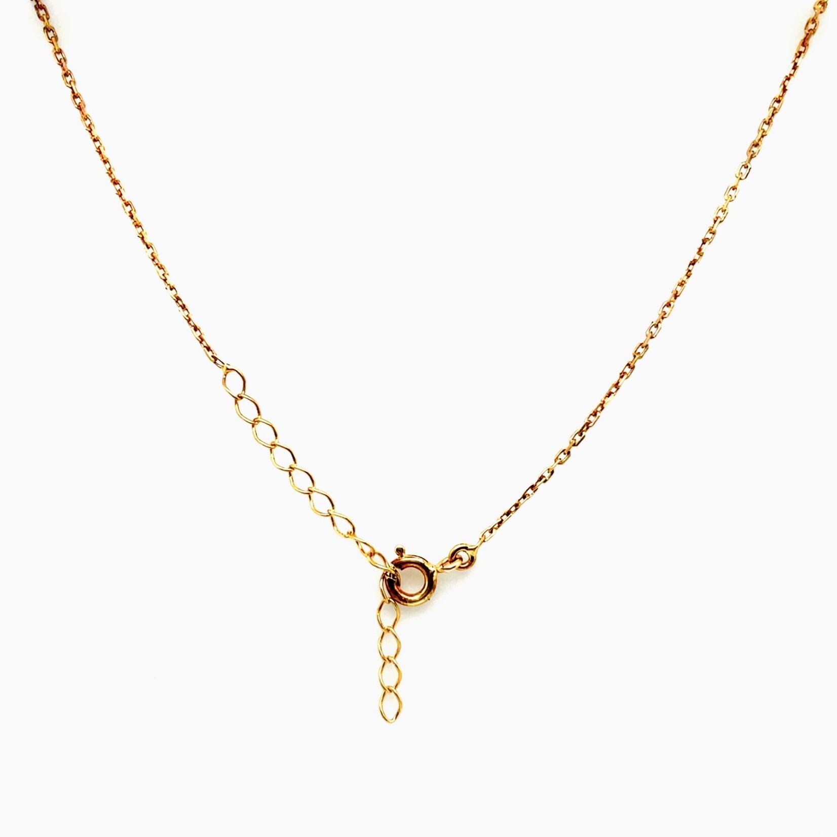 Gold Plated Silver Chain & Qtz Pendant Set