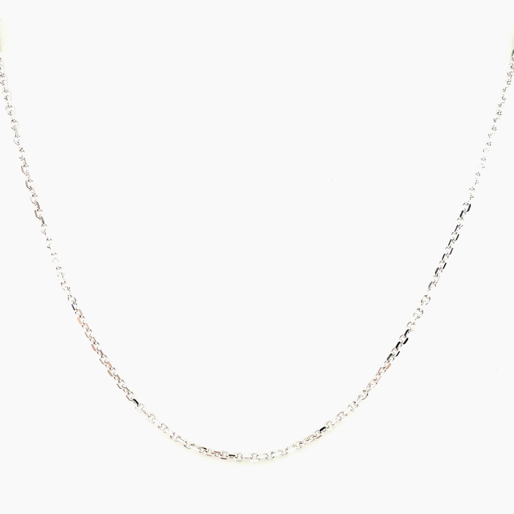 Z's Creations 14k White Gold Cable Chain, 18"