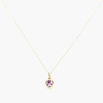 10KT YG 5mm Amethyst Heart Necklace w/18"