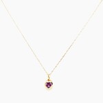 10 KT YG 5mm Cr. Alexandrite Heart Necklace w/18"