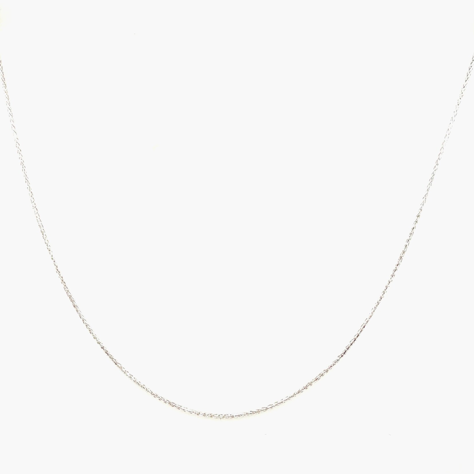 10K White Gold Baby Wheat Chain, 18"