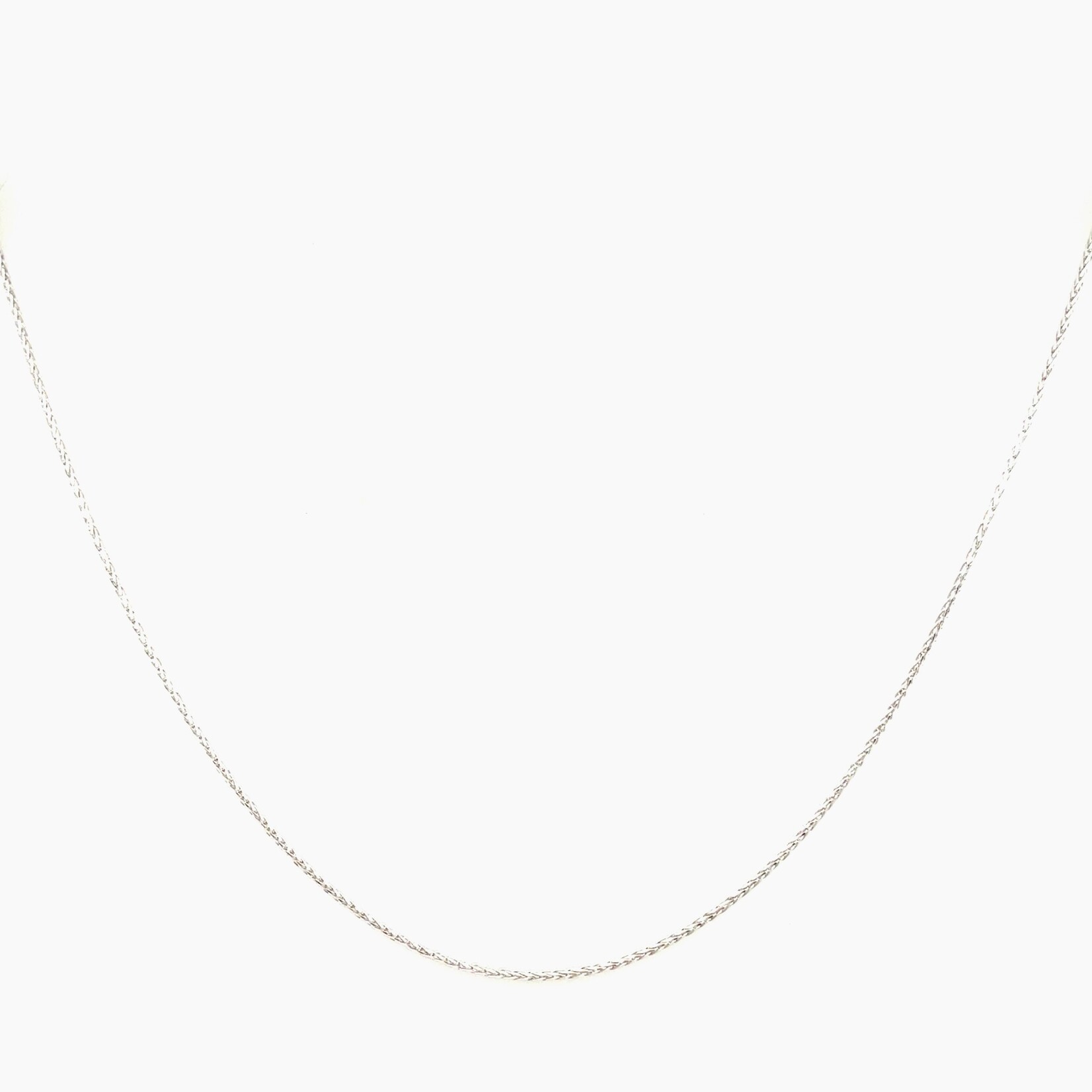 10K White Gold Baby Wheat Chain, 16"