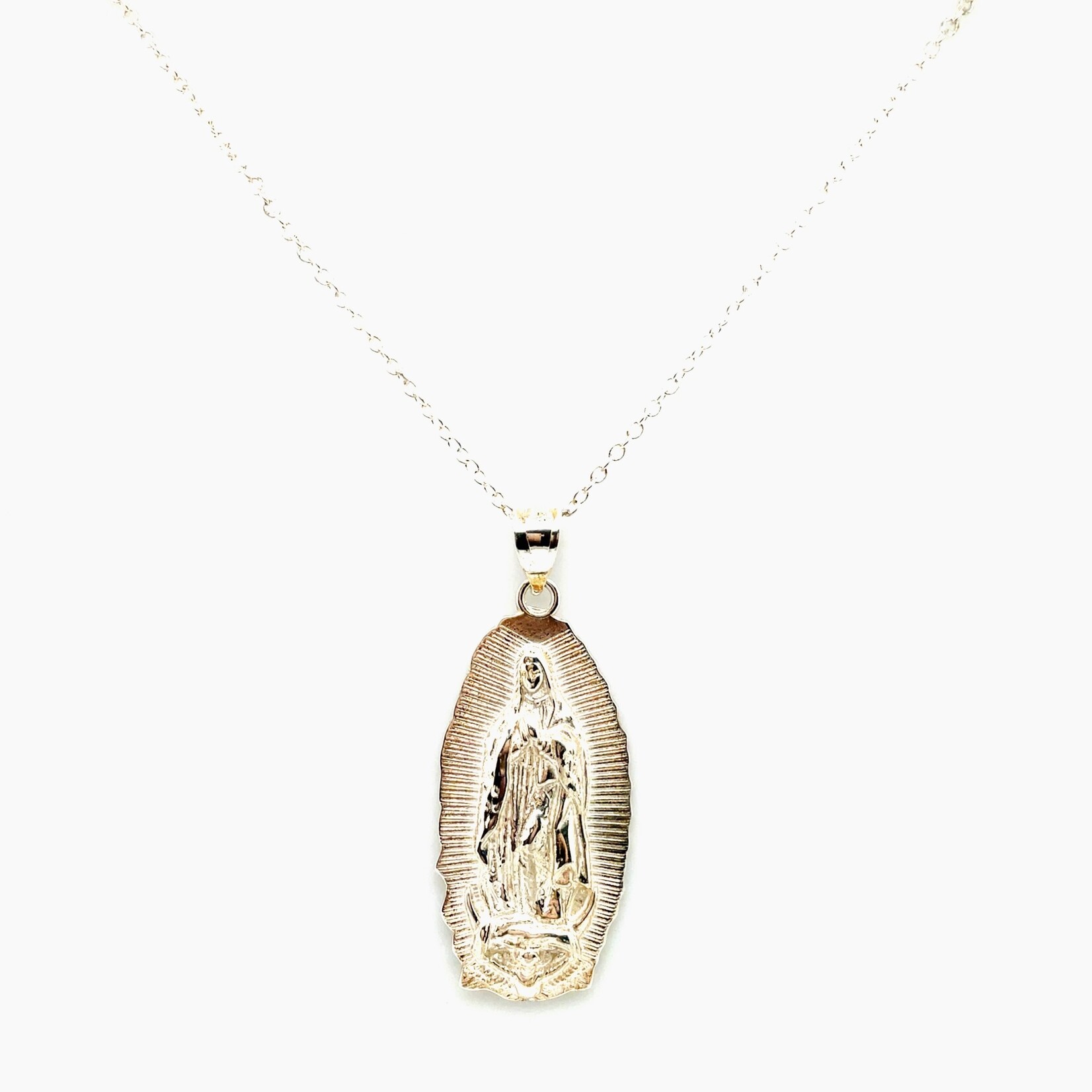 Sterling Silver 18" Cable Chain & Virgin Pendant