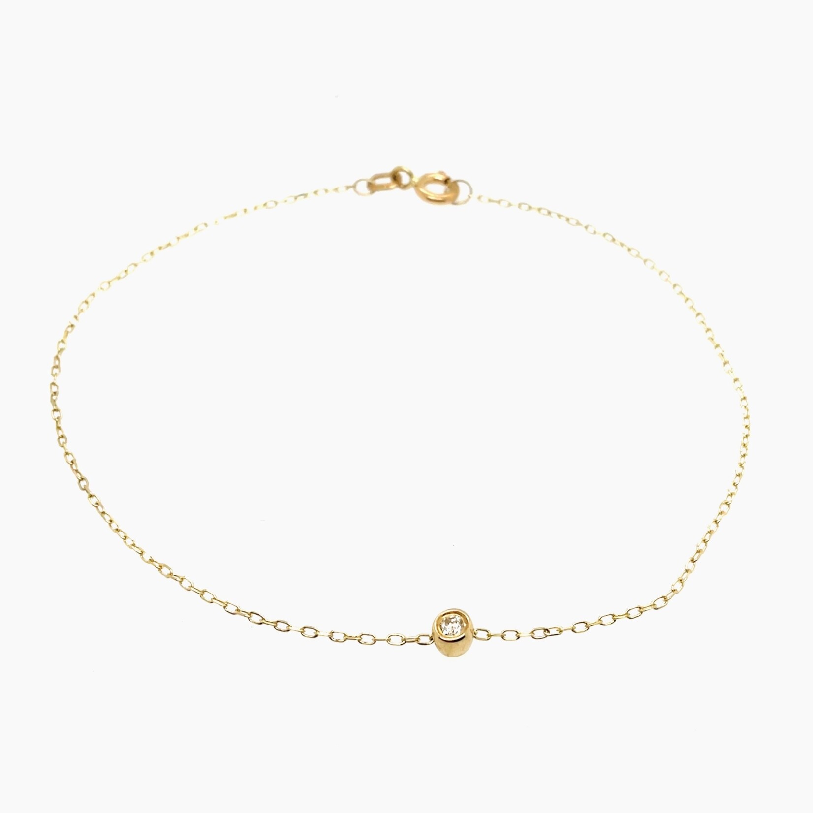 8" 14ky Sol. Diamond Link Brac.