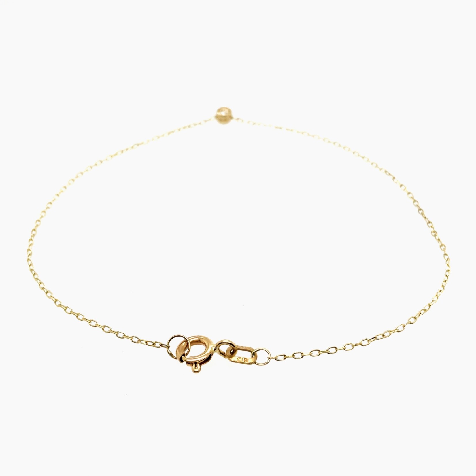 8" 14ky Sol. Diamond Link Brac.