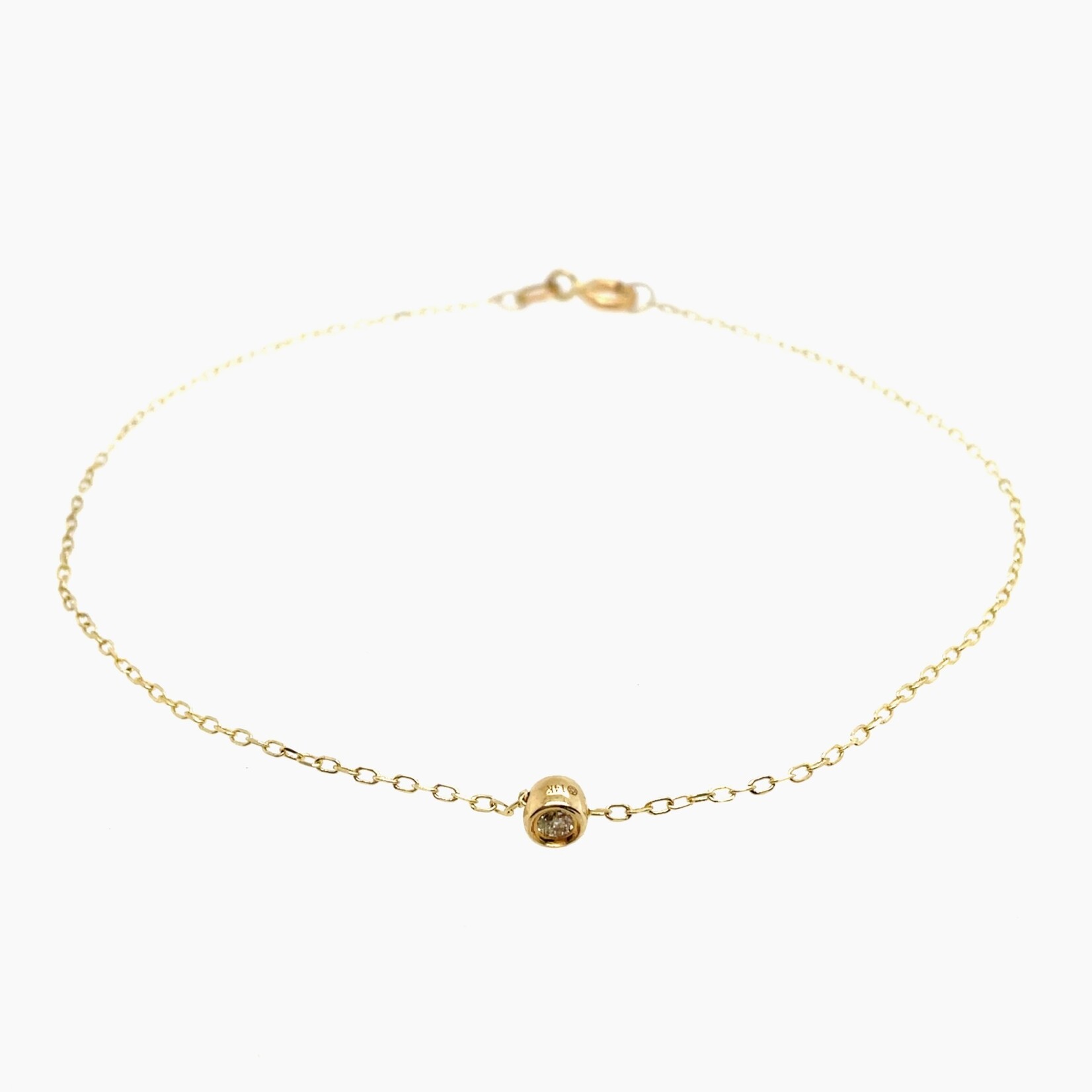 8" 14ky Sol. Diamond Link Brac.
