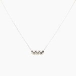 14KW Diamond Neck Bar Pendant & Chain 18" .29 Ctw 7RectD