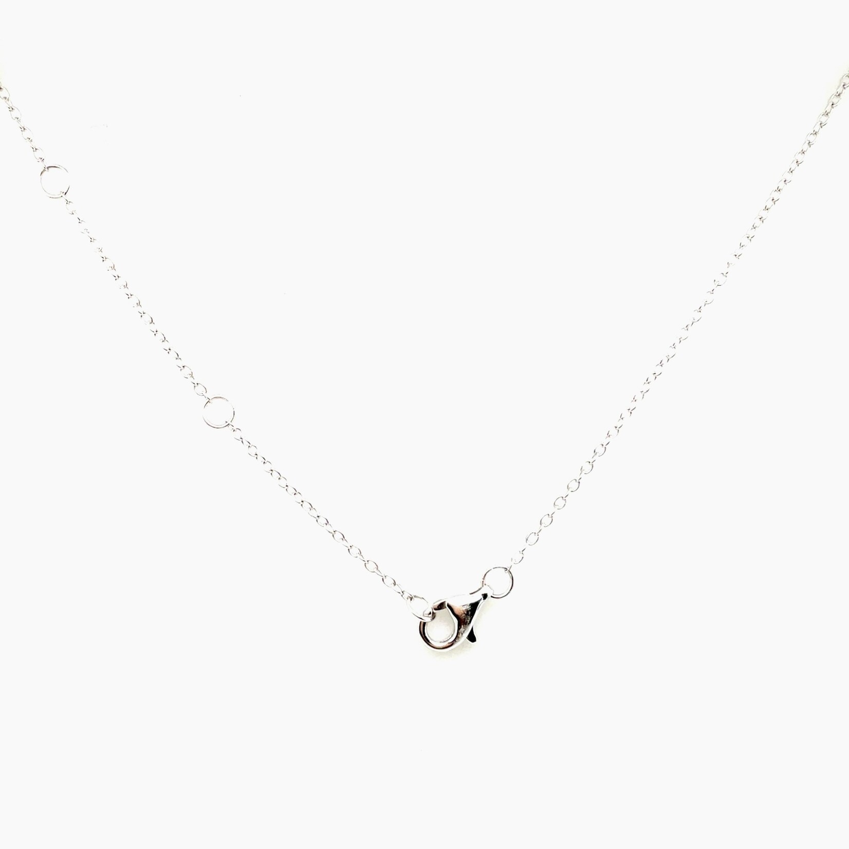 14KW Diamond Neck Bar Pendant & Chain 18" .29 Ctw 7RectD