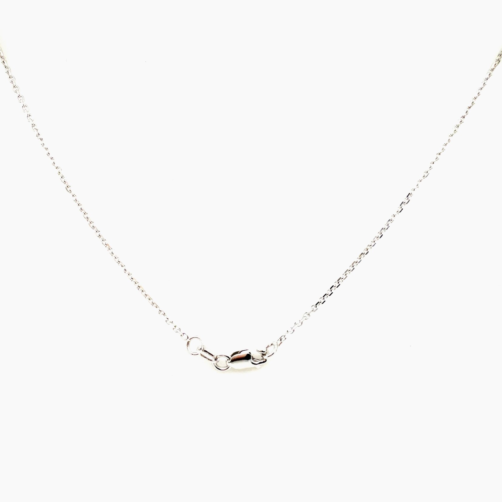 14 Kt WG 18" Chain / Princess 3 Dia Pendant .5 Ctw