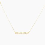 14KY Diamond Neck Bar Pendant & Chain 18" .25 Ctw 7RectD