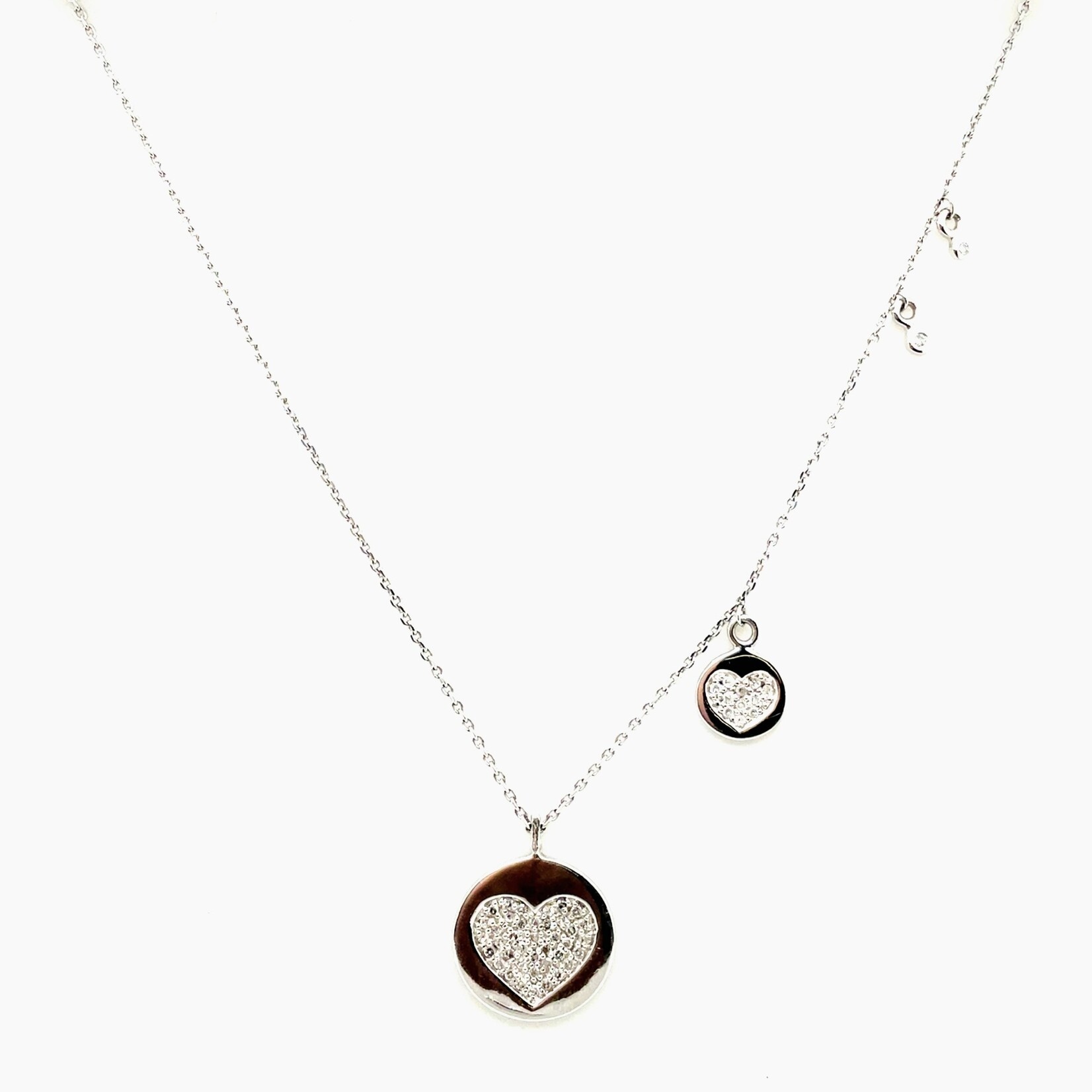 10 Kt W  Ladies Diamond Necklace 18"  0.20 Ctw