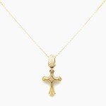 14 Kt Yellow Gold Pave Fancy Cross