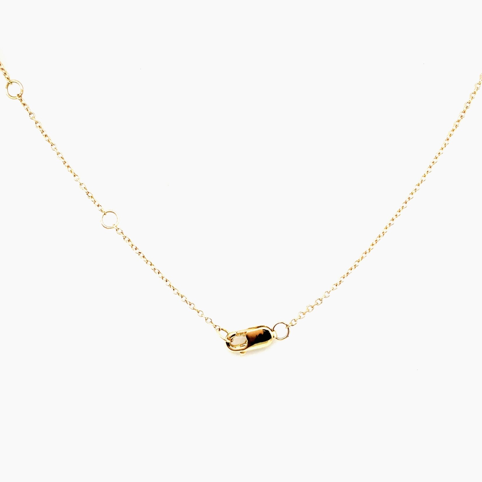14K Yellow Gold Día/Sapphire Eye Necklace 18" .08 Ctw