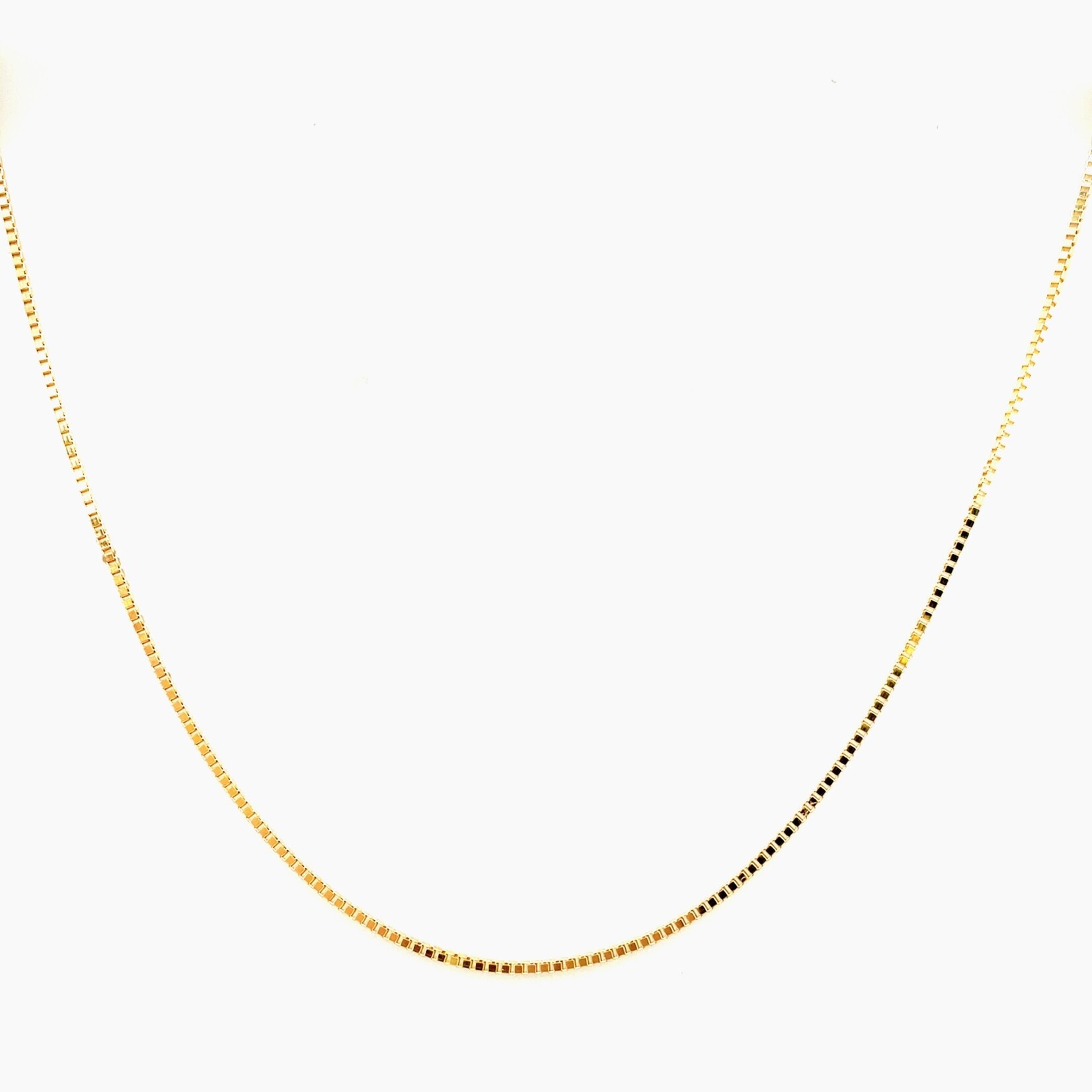 14K Yellow Gold Box Chain, 18"