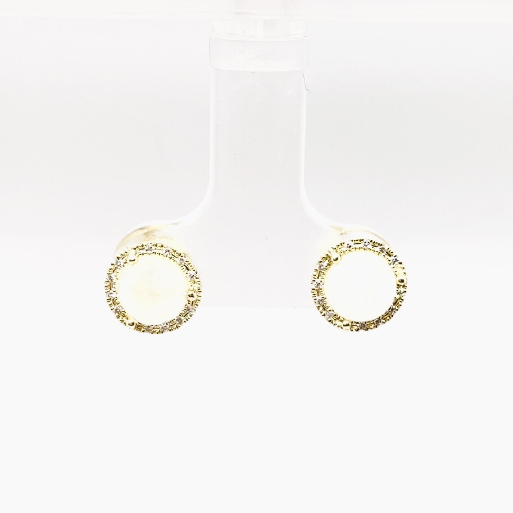 14KT YG Opal & Diamond Earrings