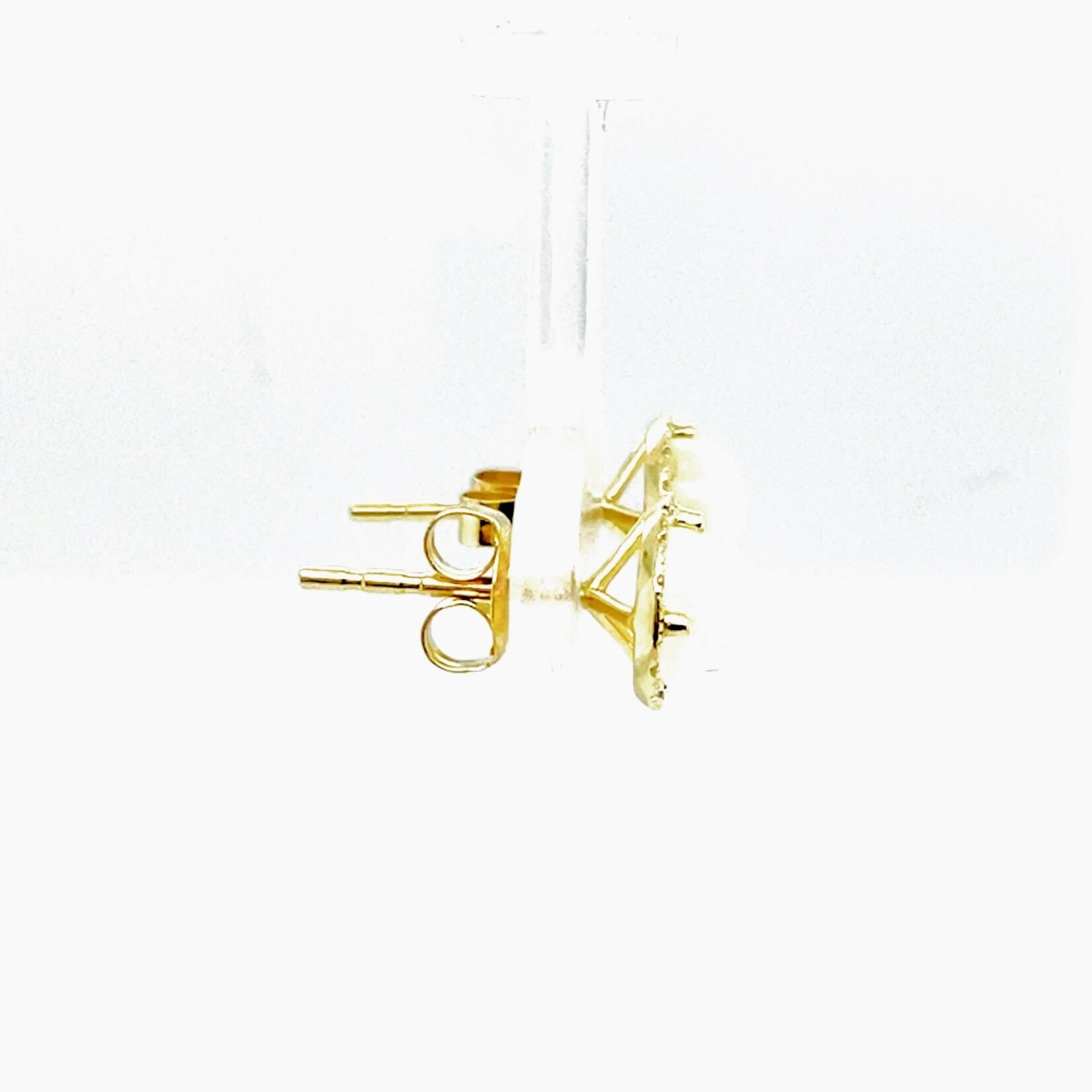 14KT YG Opal & Diamond Earrings