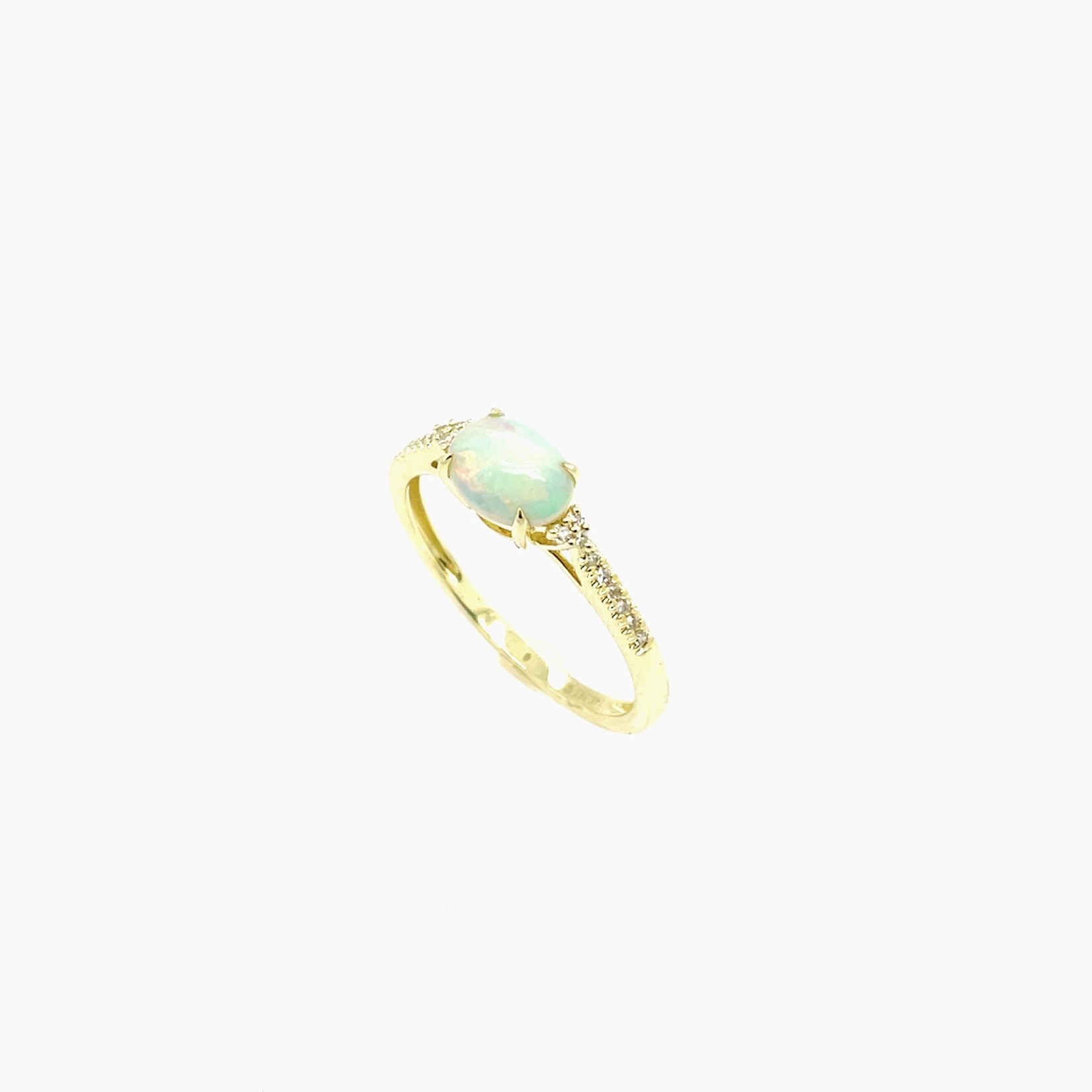 14K Opal & Diamond Ring Size 6.5