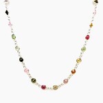 Sterling Silver Multi-Tourmaline Adjustable Necklace
