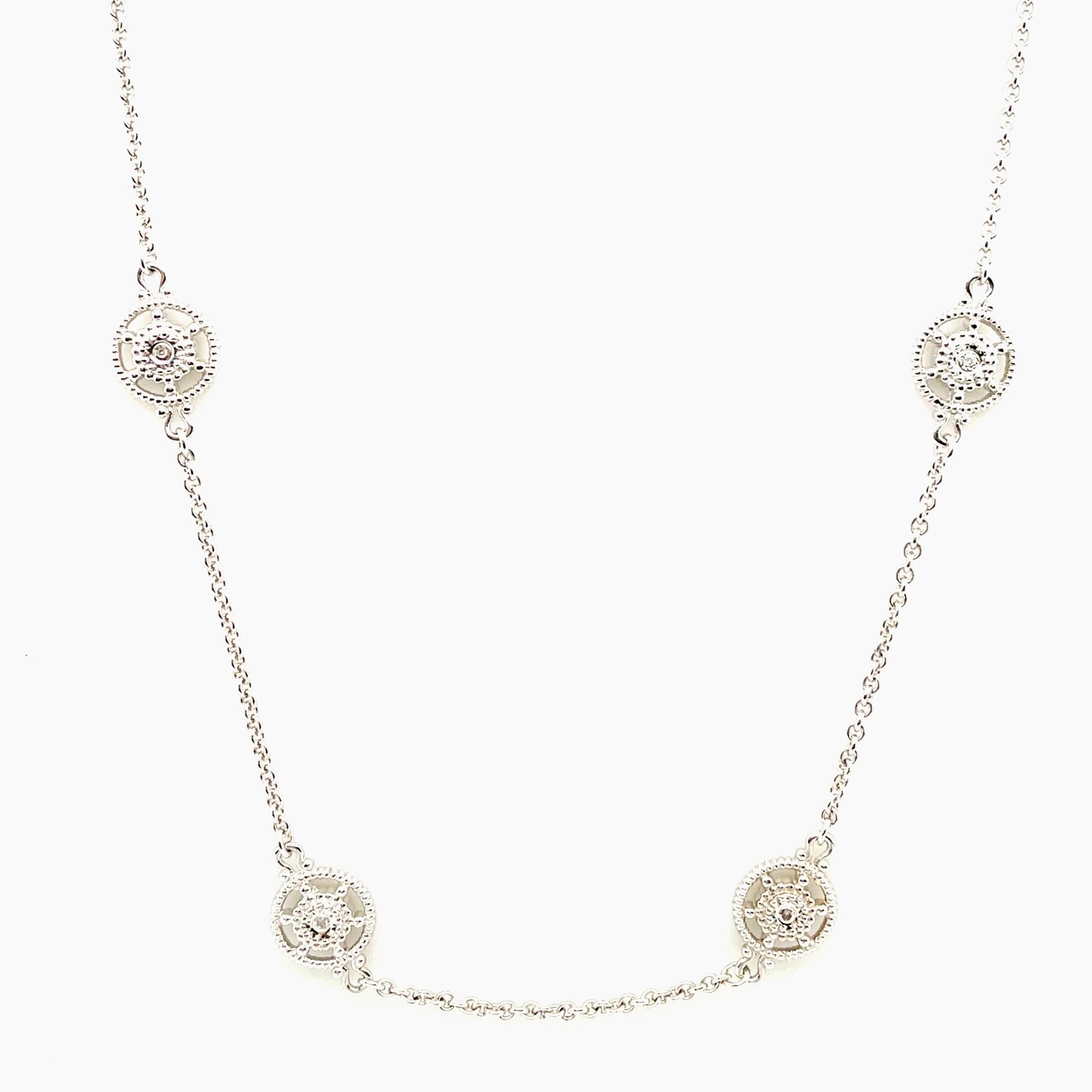Euphoria Silver Designer Necklace .07 Ctw