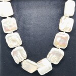 Square Keshi Cultured Pearl Necklace 19"