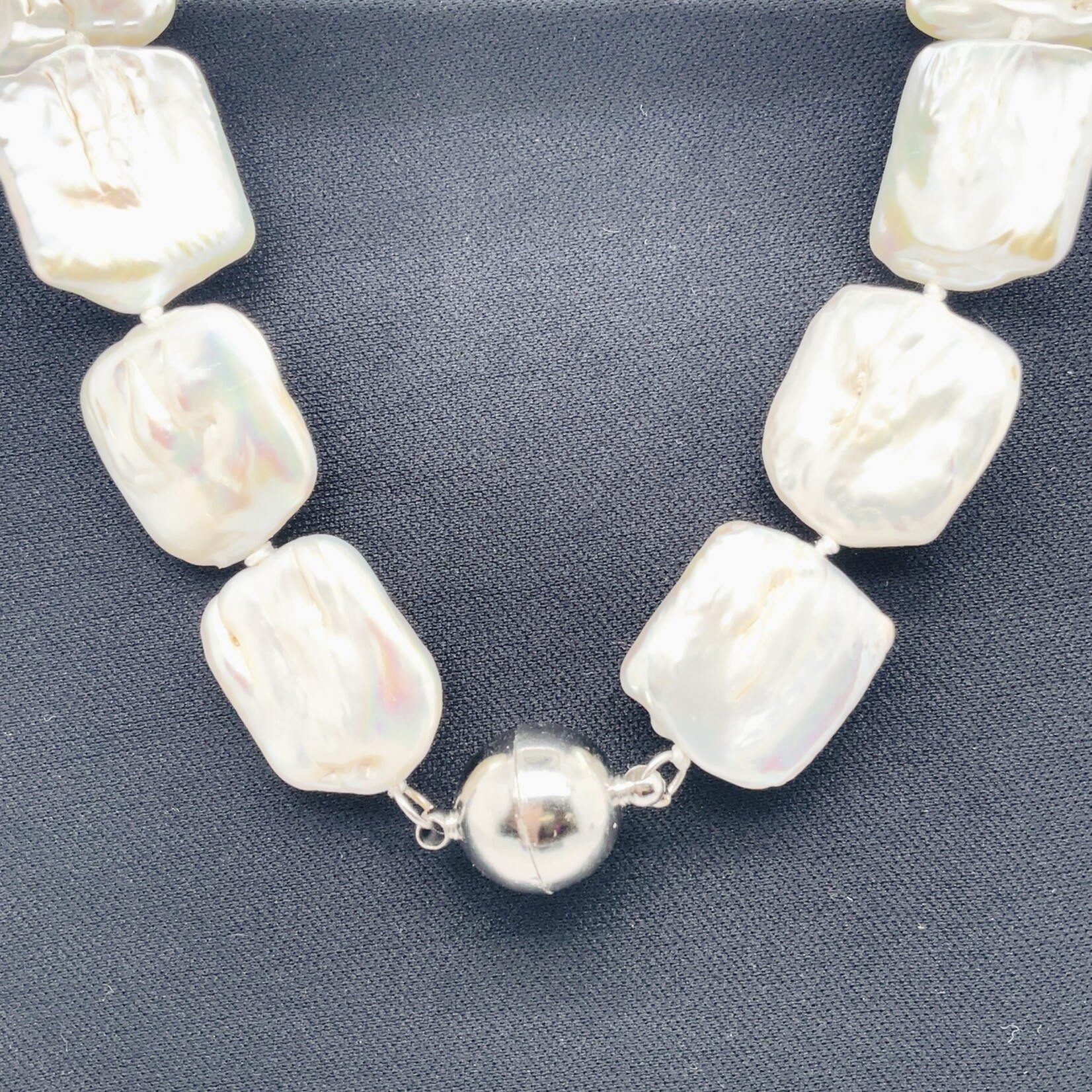 Square Keshi Cultured Pearl Necklace 19"