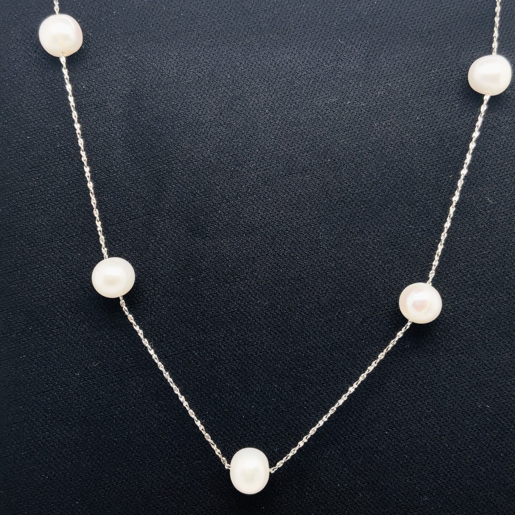 Sterling Silver & Pearls (7-8mm) Necklace Set