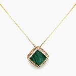 La Costa Sterling Silver Gold Plated Chain & Diagonal Charm Necklace Set